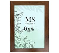 AI Decor 6x4 Inch Walnut Picture Frames (15.2x10.1 cm) Poster Frame - Clear Acrylic Display Poster MDF Wooden Portrait/Panoramic - Flat Wall Mount Hang Hooks & Free Tabletop Stand