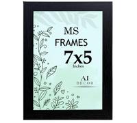 AI Decor 7x5 Inch Black Picture Frames (17.8x12.7 cm) Poster Frame - Clear Acrylic Display Poster MDF Wooden Portrait/Panoramic - Flat Wall Mount Hang Hooks & Free Tabletop Stand