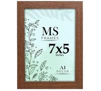 AI Decor 7x5 Inch Dark Oak Picture Frames (17.8x12.7 cm) Poster Frame - Clear Acrylic Display Poster MDF Wooden Portrait/Panoramic - Flat Wall Mount Hang Hooks & Free Tabletop Stand