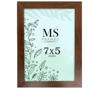 AI Decor 7x5 Inch Walnut Picture Frames (17.8x12.7 cm) Poster Frame - Clear Acrylic Display Poster MDF Wooden Portrait/Panoramic - Flat Wall Mount Hang Hooks & Free Tabletop Stand