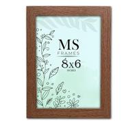 AI Decor 8x6 Inch Dark Oak Picture Frames (20.3x15.2 cm) Poster Frame - Clear Acrylic Display Poster MDF Wooden Portrait/Panoramic - Flat Wall Mount Hang Hooks & Free Tabletop Stand