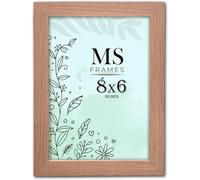 AI Decor 8x6 Inch Oak Picture Frames (20.3x15.2 cm) Poster Frame - Clear Acrylic Display Poster MDF Wooden Portrait/Panoramic - Flat Wall Mount Hang Hooks & Free Tabletop Stand