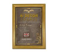AI Decor 8x6 Inch Pine Picture Frames - Clear Acrylic Poster Frame with MDF Wooden Frame - Wall Mount Hooks & Tabletop Stand for Portrait or Panoramic Display