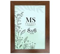 AI Decor 8x6 Inch Walnut Picture Frames (20.3x15.2 cm) Poster Frame - Clear Acrylic Display Poster MDF Wooden Portrait/Panoramic - Flat Wall Mount Hang Hooks & Free Tabletop Stand