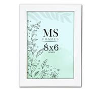 AI Decor 8x6 Inch White Picture Frames (20.3x15.2 cm) Poster Frame - Clear Acrylic Display Poster MDF Wooden Portrait/Panoramic - Flat Wall Mount Hang Hooks & Free Tabletop Stand