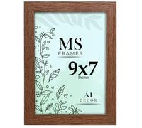 AI Decor 9x7 Inch Dark Oak Picture Frames (22.9x17.8 cm) Poster Frame - Clear Acrylic Display Poster MDF Wooden Portrait/Panoramic - Flat Wall Mount Hang Hooks & Free Tabletop Stand