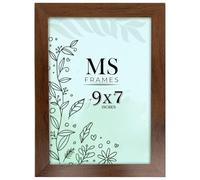 AI Decor 9x7 Inch Walnut Picture Frames (22.9x17.8 cm) Poster Frame - Clear Acrylic Display Poster MDF Wooden Portrait/Panoramic - Flat Wall Mount Hang Hooks & Free Tabletop Stand