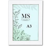AI Decor A3 White Frame Picture Frames (16.5 x 11.7 Inch) Poster Frame - Clear Acrylic Display Picture Frame MDF Wooden Portrait/Panoramic - Flat Wall Mount Hang Hooks - (42 x 29.7 cm)