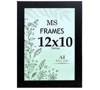 AI Decor12x10 Inch Black Picture Frames (30.5x25.4 cm) Poster Frame - Clear Acrylic Display Poster MDF Wooden Portrait/Panoramic - Flat Wall Mount Hang Hooks & Free Tabletop Stand
