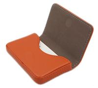 AI-DEE RFID Blocking Wallet - Minimalist Leather Business Card Holder, Orange/Evening Red Sunset Chevron Pattern, Small, Slim Jeans (Slim Leg)