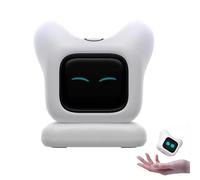 AI Desktop Robot Companion Powered, Smart Voice Chat Electronic Pet with Dynamic Emotions, Creative Intelligent Interactive Tech Gadget for Home & Office Desk, Cute Tech Gift(White)
