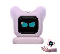 AI Desktop Robot Companion Powered, Smart Voice Chat Electronic Pet with Dynamic Emotions, Creative Intelligent Interactive Tech Gadget for Home & Office Desk, Cute Tech Gift(Pink)