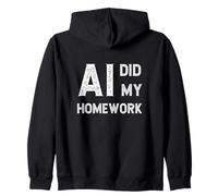 AI Did My Homework - Funny Retro Distressed humor Zip Hoodie