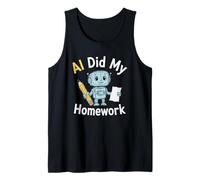 AI Did My Homework Funny Robot Student Tech Humor Graphic Tank Top