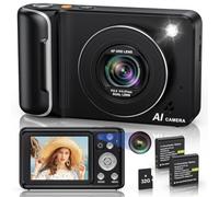 AI Digital Camera, 4K 64MP Compact Camera 2.8" Touch Screen Dual Lens, AI Dialogue & Object Recognition, Background Replacement, Style Transfer, Digital Camera for Photography, Includes 32GB SD Card