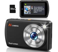 Ai Digital Camera for Kids, Compact Kids Camera with Front & Selfie Lens, Small Point and Shoot Digital Camera for Teens Students