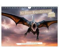 AI dinosaur expeditions Twelve months in the land of the dinosaurs UK-Version (Wall Calendar 2026 DIN A4 Landscape), CALVENDO 12 Month Wall Calendar