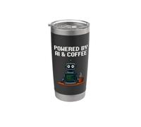 AI Enthusiasts Programmer Tech, Powered By AI and Coffee Stainless Steel Insulated Tumbler