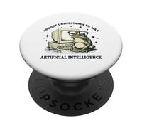 AI Frog Vintage Computer Nobody Understands Me PopSockets Adhesive PopGrip