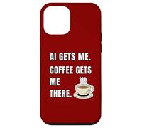 AI Gets Me Coffee Gets Me There Funny Tech Humor Case for iPhone 12 mini