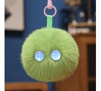 AI Interactive Talking Plush Toy, Green Fluffy Ball with Blue Eyes, Smart Companion Robot, Voice Chat, Touch Responsive, USB-C Charging (green)