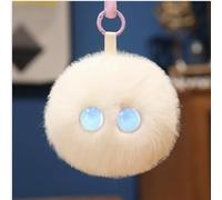 AI Interactive Talking Plush Toy, Green Fluffy Ball with Blue Eyes, Smart Companion Robot, Voice Chat, Touch Responsive, USB-C Charging (white)