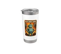 AI is 100% Safe Funny Sarcastic Anti Artificial Intelligence Stainless Steel Insulated Tumbler