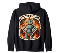 AI Is The Future Funny Anti Artificial Intelligence Sarcasm Zip Hoodie