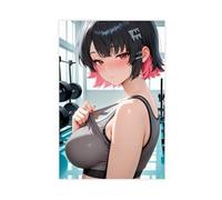 AI Japanese Anime, Girl at The Gym MEITU_20250804_202835582 Canvas Poster Wall Art Decor Print Picture Paintings for Living Room Bedroom Decoration Unframe: 24x36inch(60x90cm)