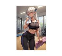 AI Japanese Anime, Girl at The Gym1 Canvas Poster Wall Art Decor Print Picture Paintings for Living Room Bedroom Decoration Unframe: 20x30inch(50x75cm)