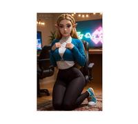 AI Japanese Anime, Girl in Tight Pants3355726-81495a5c4c-00000001 Canvas Poster Wall Art Decor Print Picture Paintings for Living Room Bedroom Decoration Unframe: 16x24inch(40x60cm)