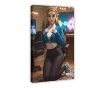 AI Japanese Anime, Girl in Tight Pants3355726-81495a5c4c-00000001 Canvas Poster Wall Art Decor Print Picture Paintings for Living Room Bedroom Decoration Frame: 24x36inch(60x90cm)