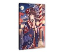 AI Japanese Anime, Kimono Girl 3 Canvas Poster Bedroom Decor Landscape Office Room Decor Gift Frame: 16x24inch(40x60cm)