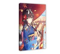 AI Japanese Anime, Kimono Girl 5 Canvas Poster Bedroom Decor Landscape Office Room Decor Gift Frame: 24x36inch(60x90cm)