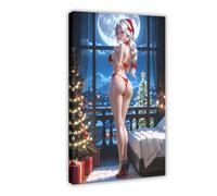AI Japanese Anime Theresa Apokalis Christmas Outfit Bikini Girl 52 Canvas Poster Bedroom Decor Landscape Office Room Decor Gift Frame: 16x24inch(40x60cm)