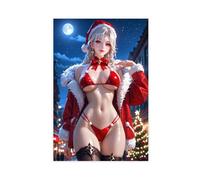 AI Japanese Anime Theresa Apokalis Christmas Outfit Bikini Girl 80 Canvas Poster Wall Art Decor Print Picture Paintings for Living Room Bedroom Decoration Unframe: 16x24inch(40x60cm)