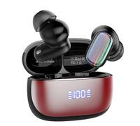 AI Language Translation Earbuds, 3-in-1 Bluetooth 5.4 Translation Headphones with 164 Real Time Languages, 40H Ear Buds with Mic and AI APP, 7 Translation Modes Ideal for Travel Business, Dark Red