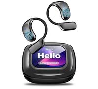 AI Language Translation Earbuds, LCD Touch Screen OWS Real-Time Translator for 144 Languages & Accents Headphones Translator Ideal for Travel Business Learning Translation Device Earphones(Black)