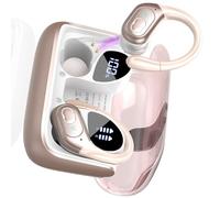 AI Language Translation Earbuds Real Time, 3-in-1 Translator Earbuds with 6 Translation Modes/164 Language, 75H Bluetooth 5.4 Headphones Translating Device for Travel/Business//Leaning, Light pink