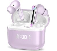 AI Language Translator Earbuds, 3-in-1 Bluetooth 5.3 Translation Earbuds with 164 Real Time Languages/6 Translation Modes, AI Headphones with ENC Mic and APP, 48H Ear Buds for Travel/Business Purple