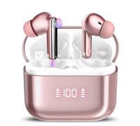 AI Language Translator Earbuds with Audio and Video Calls, 3-in-1 Bluetooth 5.3 Translation Earbuds with 164 Real Time Languages/6 Translation Modes, 48H AI Headphones with APP for Business Rose