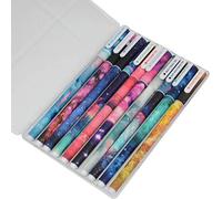 Ai-life 10Pcs 10 Colors Set Gel Ink Rollerball Pens, Galaxy Starry Sky Design Gel Pens Coloring Set Pin Type 0.38mm Ballpoint Pen, Idealing for Scrapbooking, Coloring, Doodling, Sketching and Craft