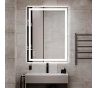 AI-LIGHTING Bathroom LED Mirror 50x70cm Color Change with LED lights Dimmable Brightness Anti-fog Rectangle Vanity Illuminated Wall Mounted Backlit Horizontal/Vertical