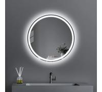 AI-LIGHTING Bathroom LED Mirror Round Circular Mirror with Lights Illuminated Anti-Fog Backlit Light Up Touch Color Change Demister IP44 Dimmable
