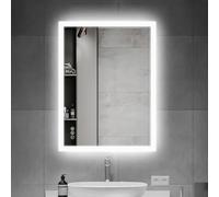 AI-LIGHTING Bathroom Wall Mirror LED Lights 45x60cm with Demister Pad, Touch Sensor, Color Change, IP44 Rated Horizontal/Vertical