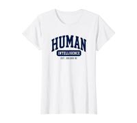 AI Protest | Artificial Intelligence vs Human Intelligence Value Graphic T-Shirt, Women, White, M