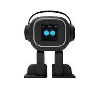 AI Robot Desk Companion with Voice Control, Emotional Interactive Robot Pet with 19-Joint Dancing and Multilingual Chatbot, Smart Desktop Toy for Adults Kids Long Distance Relationship Gift (Black)