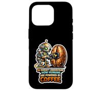 AI Robot Powering Up with Coffee Bean Case for iPhone 16 Pro