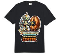 AI Robot Powering Up with Coffee Bean Comfort Colors Adult Heavyweight T-Shirt