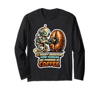 AI Robot Powering Up with Coffee Bean Long Sleeve T-Shirt